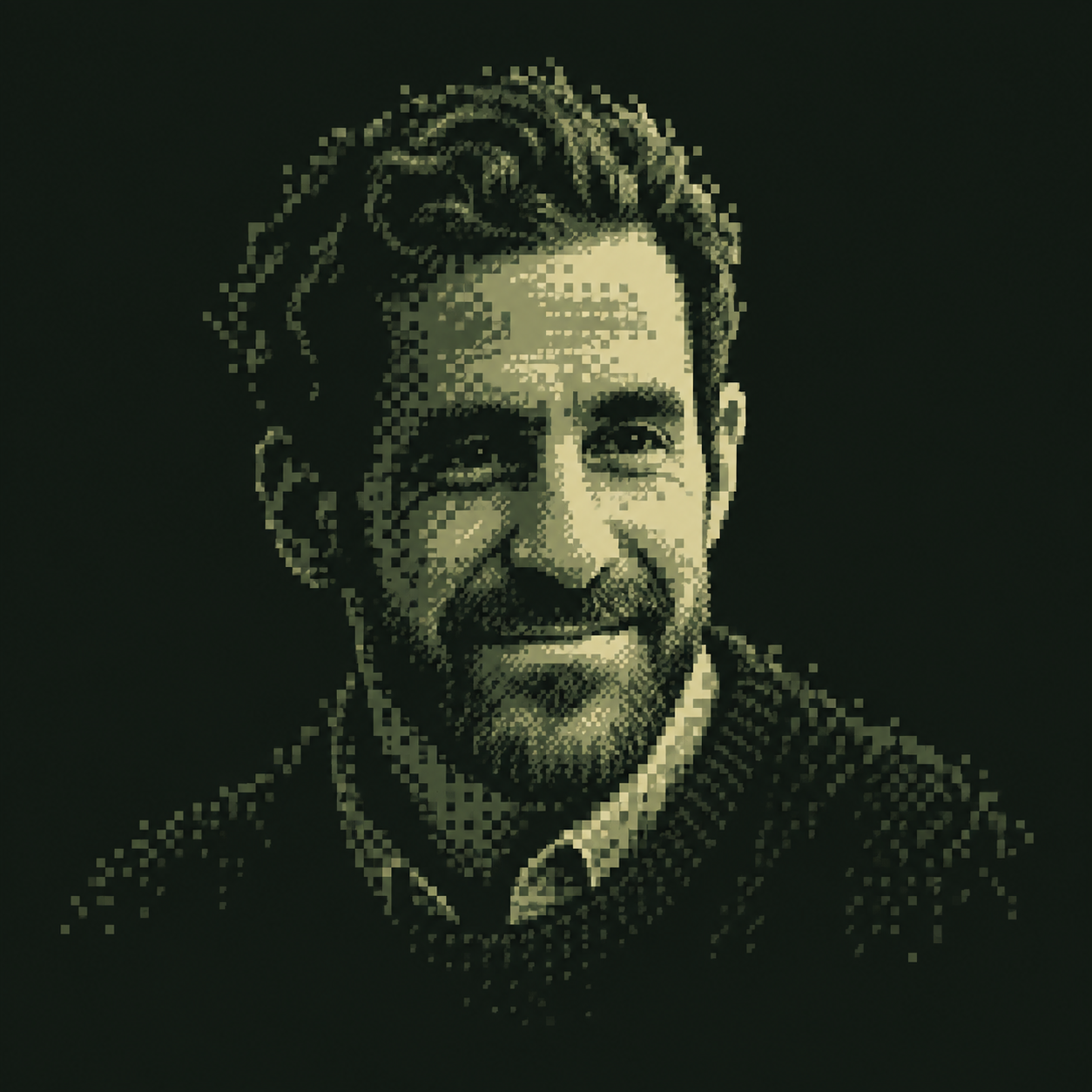Pixel-art editorial portrait of Omri Weinstein